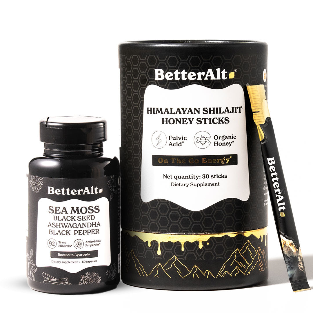 shilajit plant seeds Shilajit Honey Sticks + Sea Moss Capsules Combo