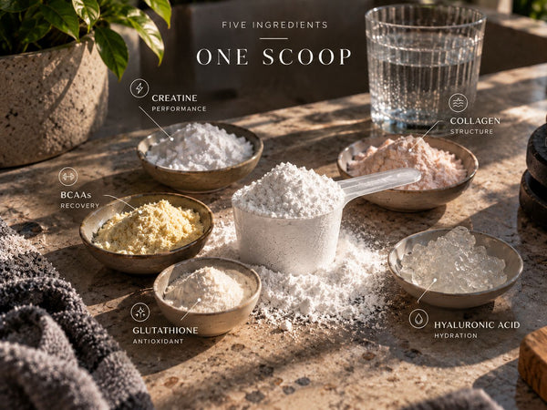 Five ingredients in one scoop: what creatine, collagen, BCAAs, glutathione and hyaluronic acid each actually do