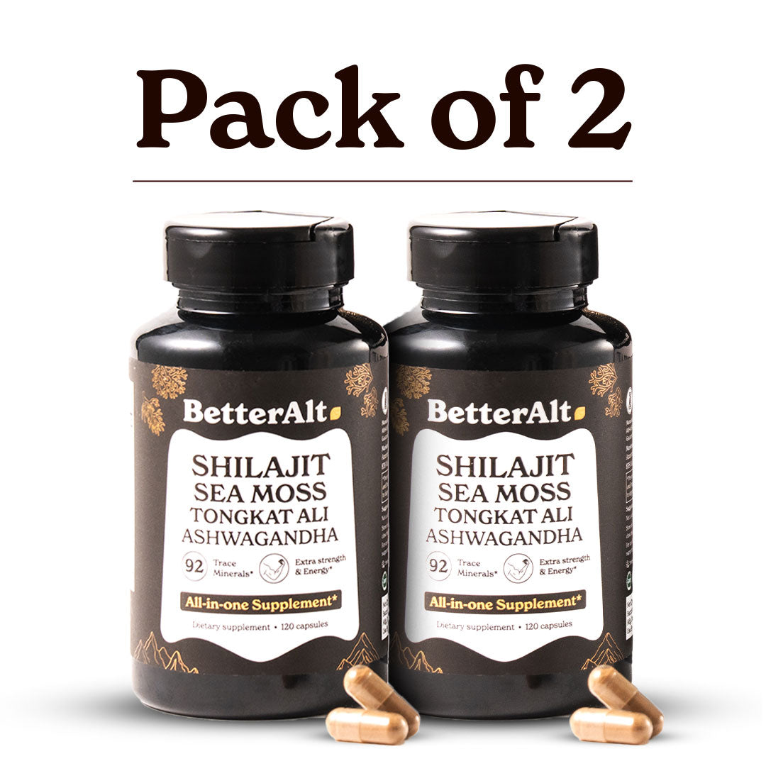 GOLD+ Shilajit Capsules | with Ashwagandha, Sea Moss, Tongkat Ali & More | 10-in-1 Supplement