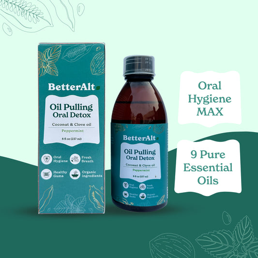 Oral Detox Oil Pulling | With Coconut Oil, Peppermint Oil, Clove Oil | Minty Fresh Breath