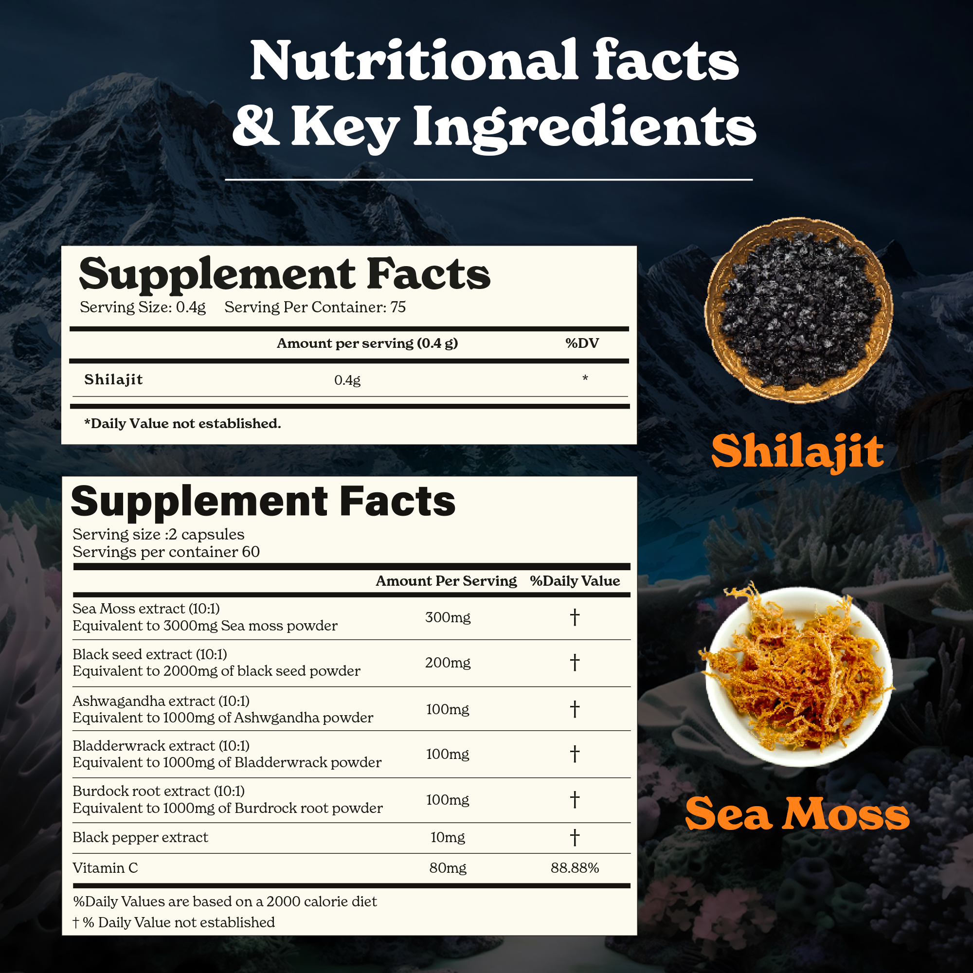 BetterAlt Ultimate Energy Duo | Shilajit Resin & Sea Moss Capsules