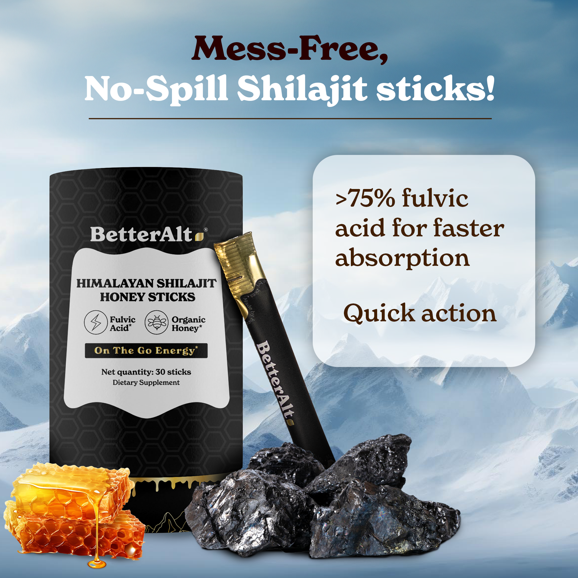 Himalayan Shilajit Honey Sticks