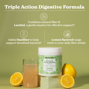 Triple-action Digestive Formula | With Psyllium Husk, Lactitol, & Sunfiber | Helps Promote Digestive Health | Gluten-free | No Added Preservatives | Lab-tested for Purity | Supports High Absorption - 30 Servings | Edible Dietary Supplement