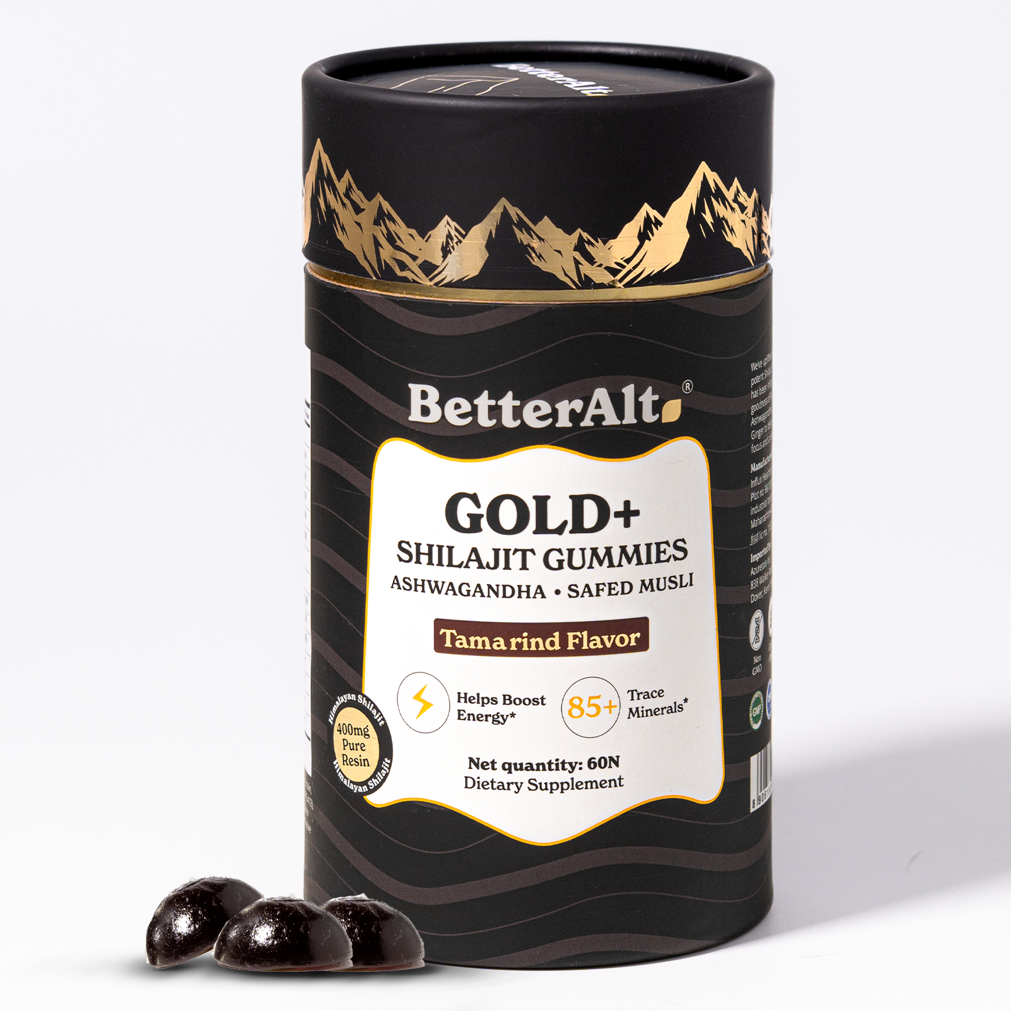 GOLD+ Shilajit Resin Gummies | Sourced from 16,000ft for Energy, Strength & Cognitive Support