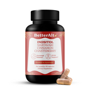 BetterAlt Inositol Capsules| Contains Shatavari, Cinnamon, Chasteberry| D-Chiro Inositol for Hormone Balance & Regulated Cycles | Supports Reproductive Health | 60 Capsules