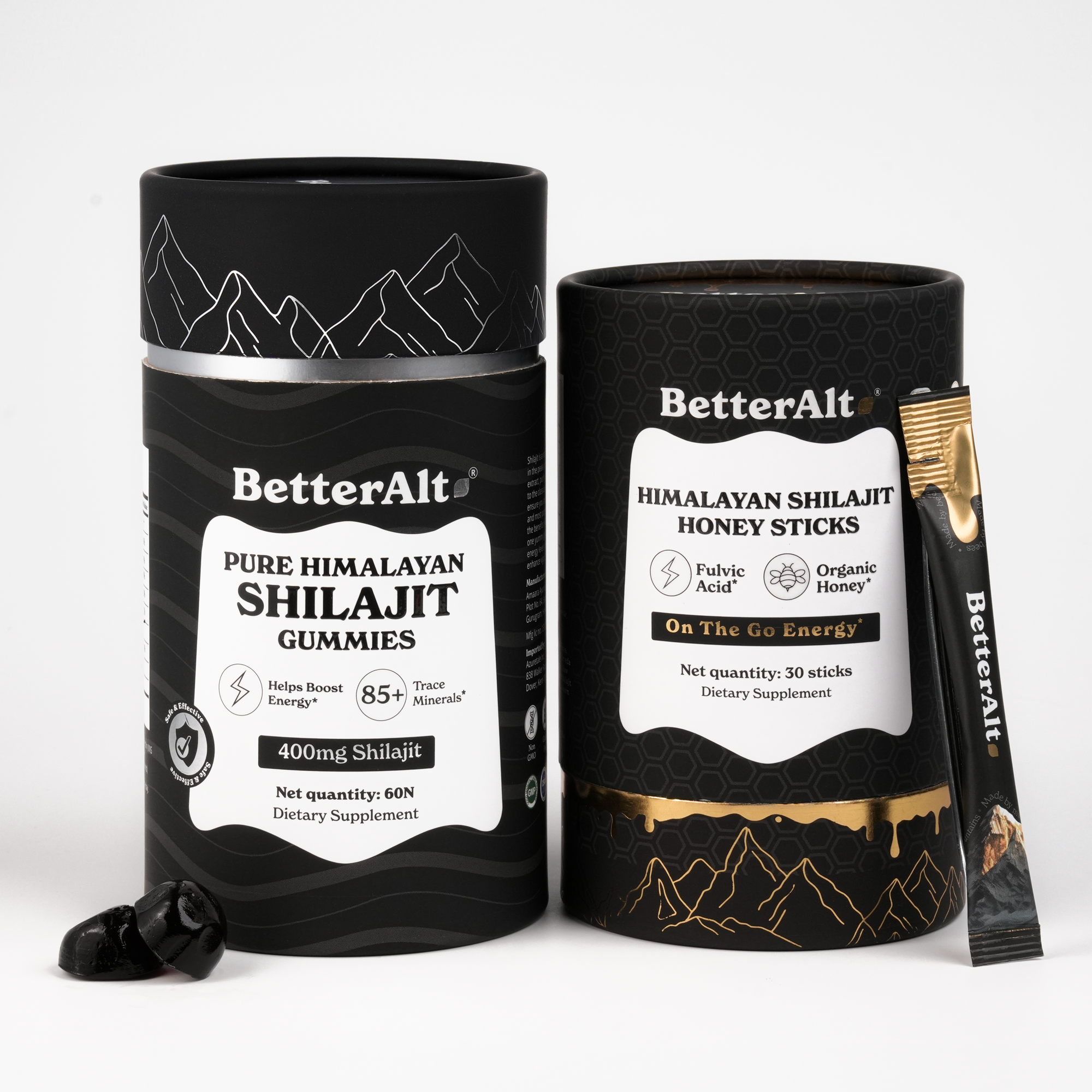 BetterAlt's Ultimate Power Up Duo| Shilajit Gummies + Shilajit Honey Sticks