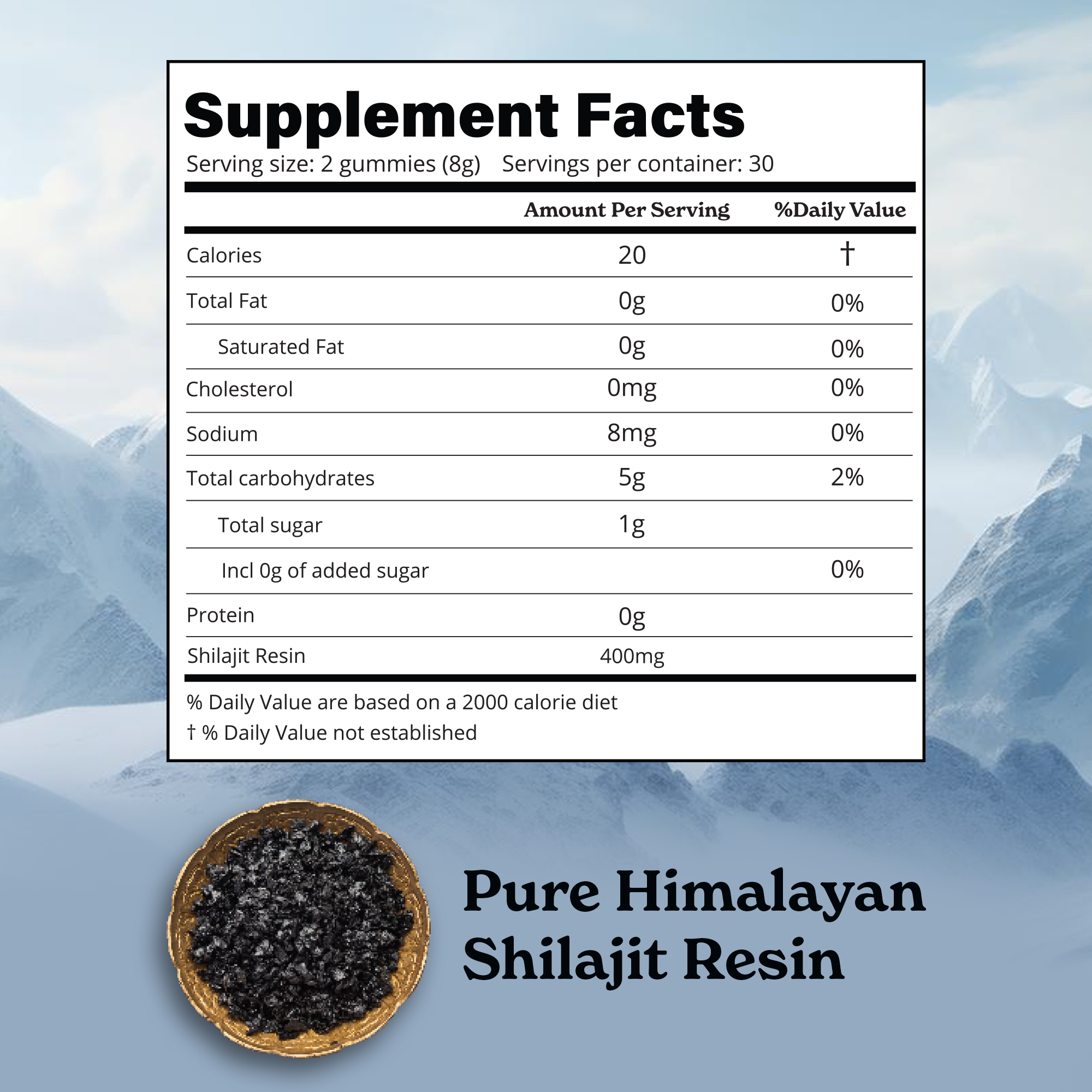 Pure Shilajit Resin Gummies | Sourced from 16,000ft for Energy, Strength & Cognitive Support