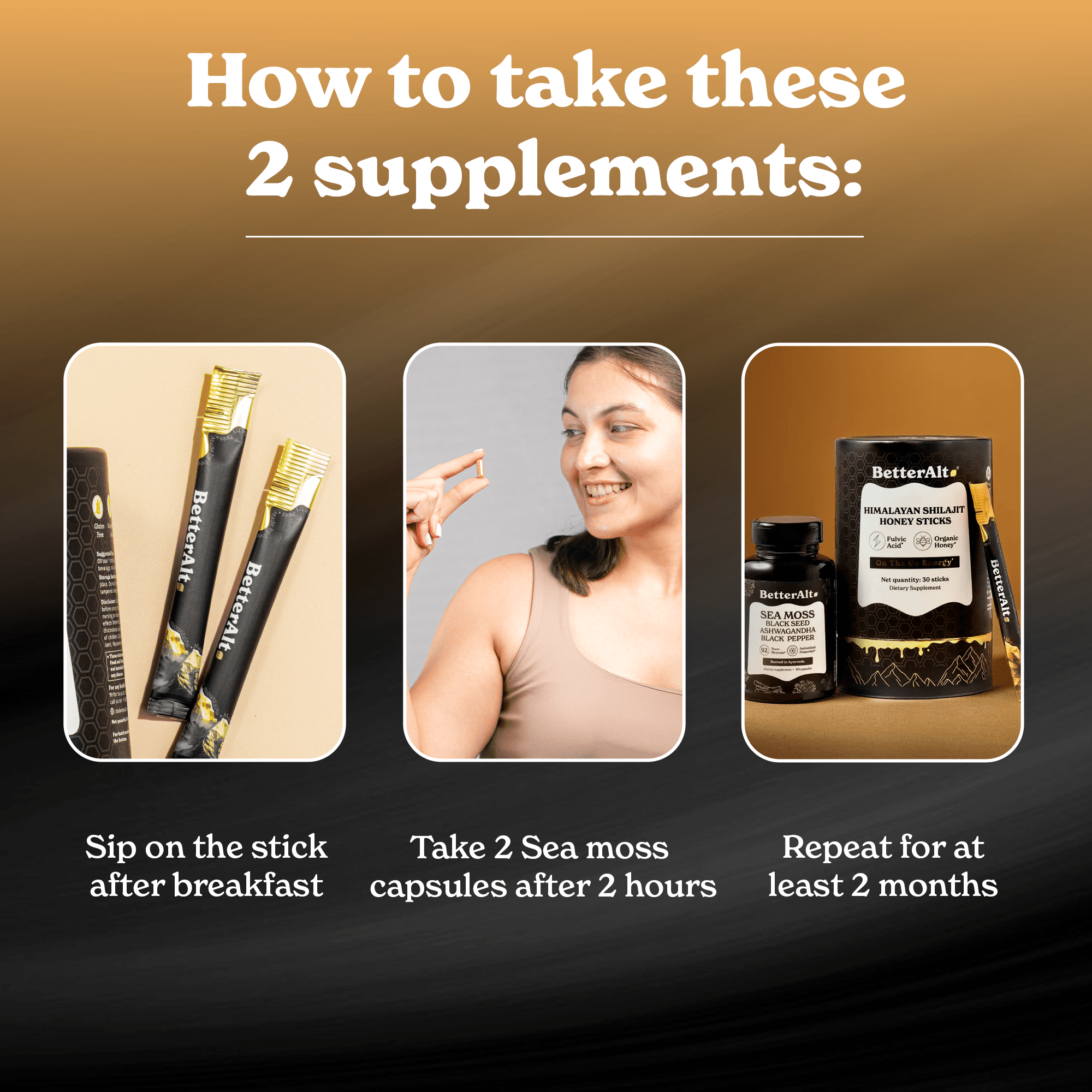 Shilajit Honey Sticks + Irish Sea Moss Capsules