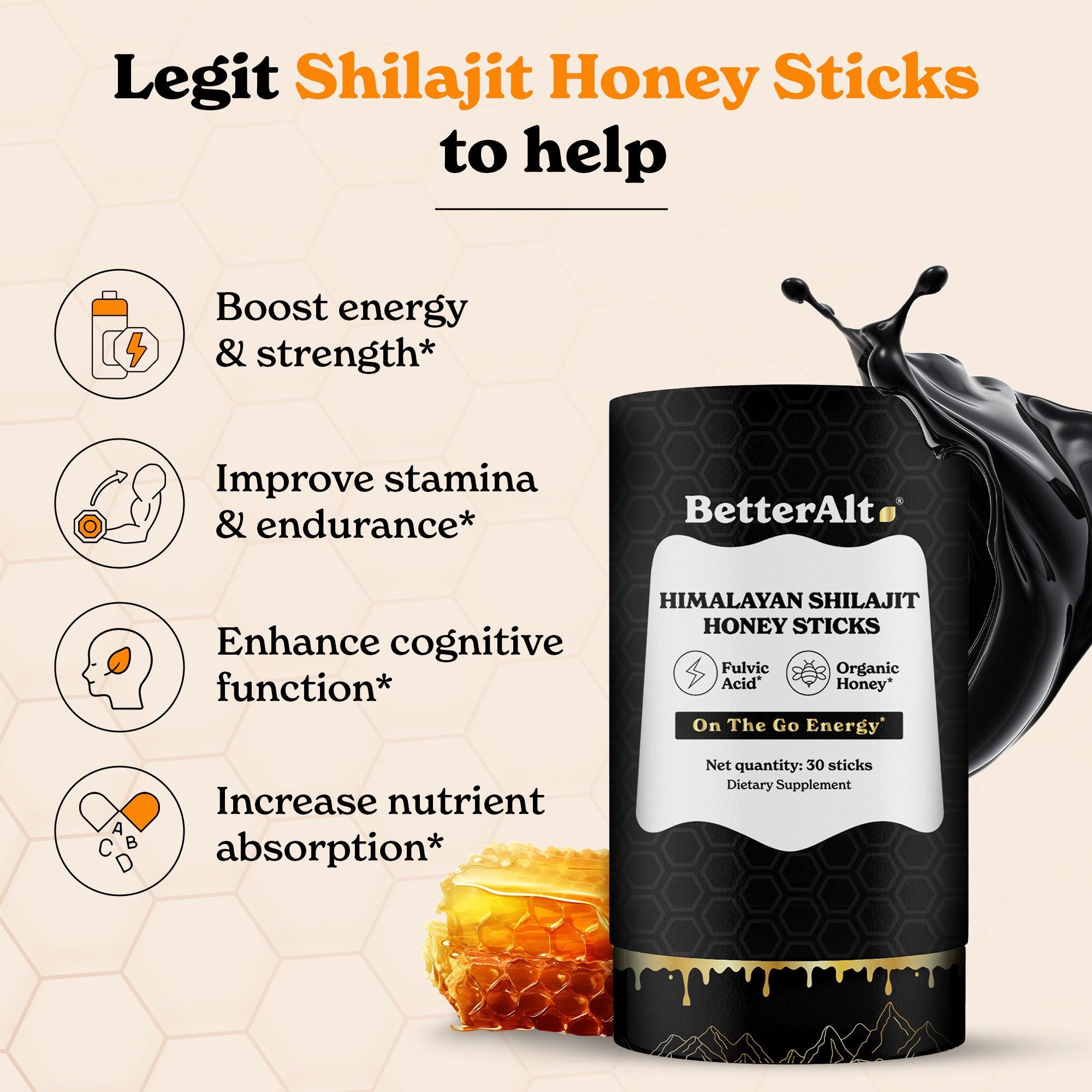 Shilajit Honey Sticks + Tongkat Ali Capsules