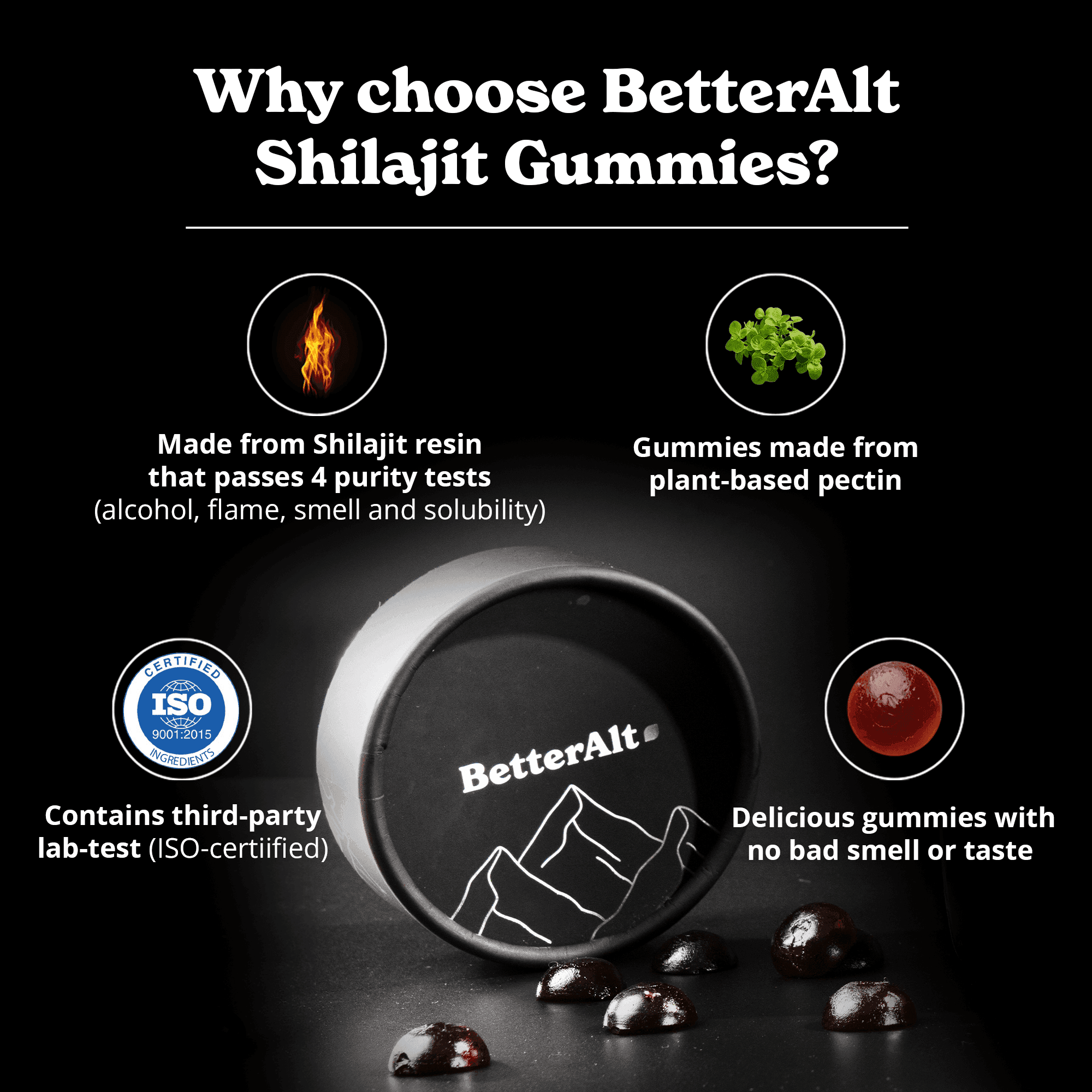BetterAlt Himalayan Resin Gummies | Pure & Natural Daily Boost