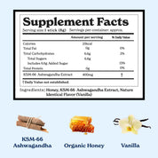 Ashwagandha Honey sticks Nutritional Info