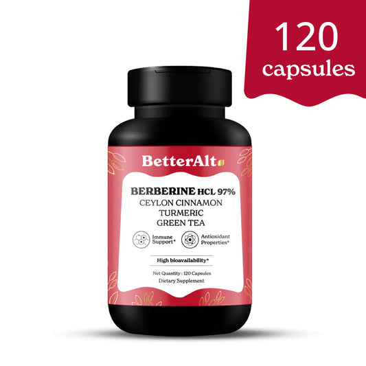 Berberine HCL 97% | Ceylon Cinnamon | Turmeric and Green Tea | 120 capsules