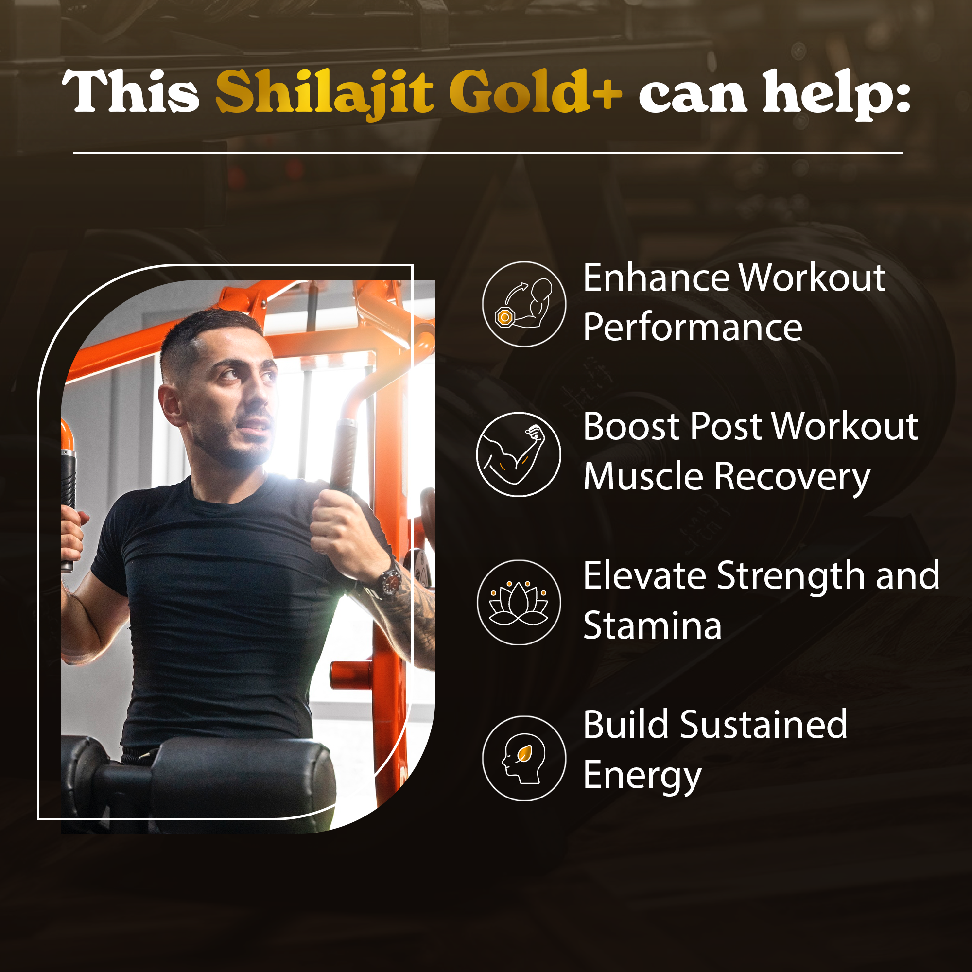 GOLD+ Himalayan Shilajit Resin | with Ashwagandha, Safed Musli, Saffron | Non-caffeinated pre-workout Formula