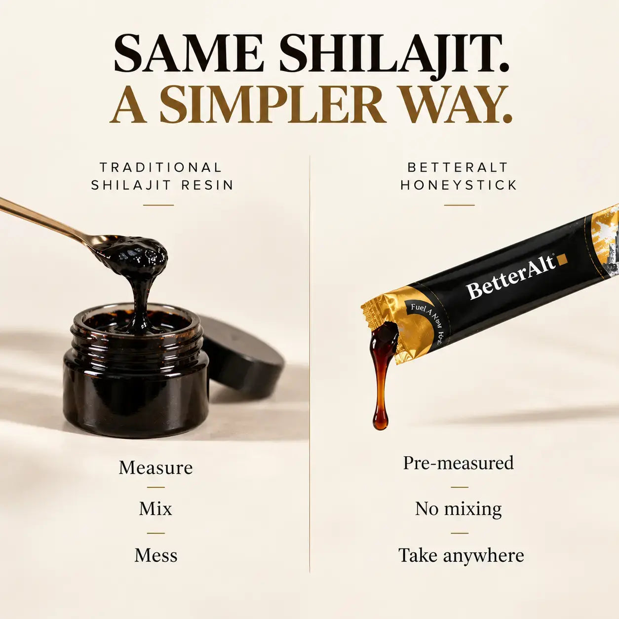 BetterAlt Shilajit Honey Sticks
