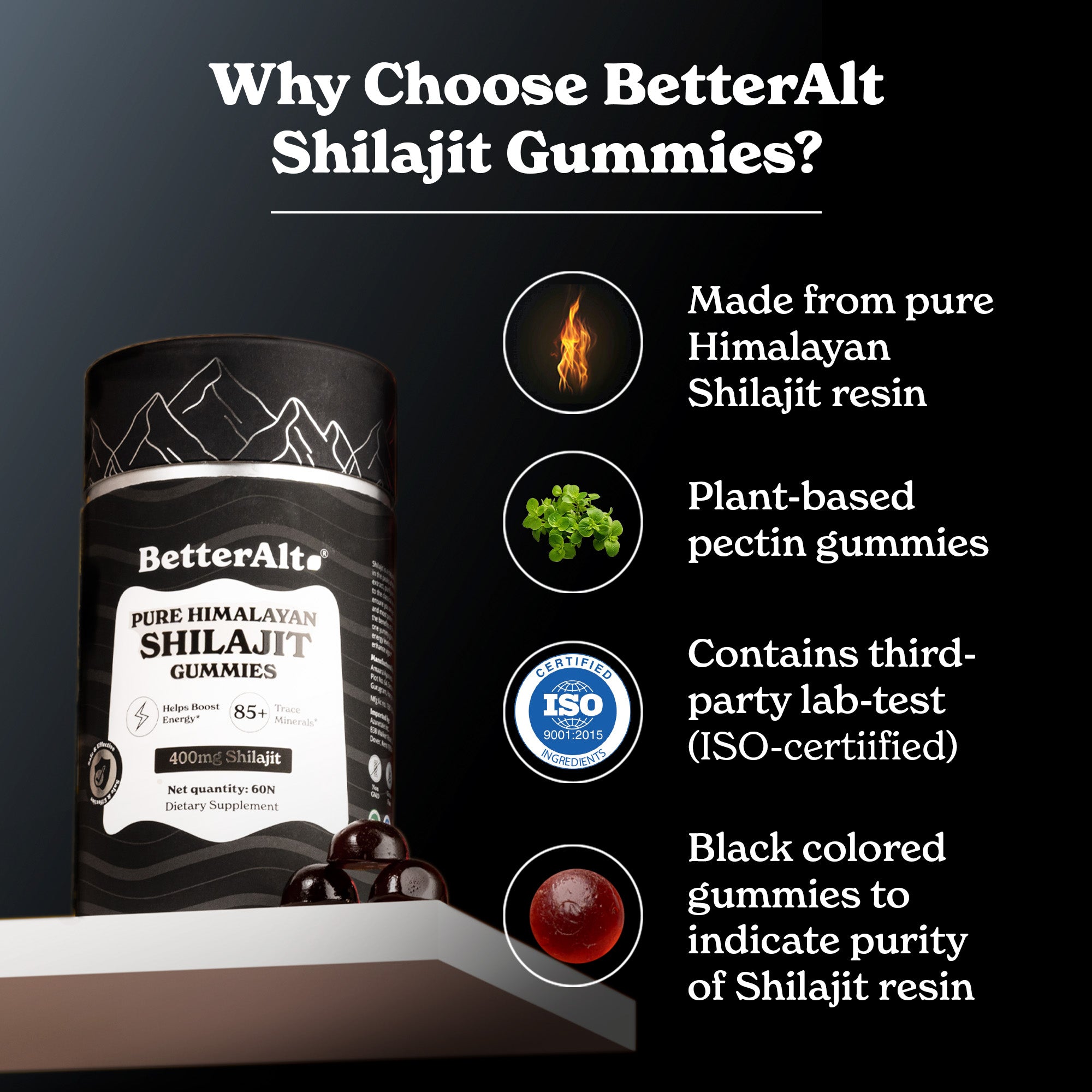 Pure Shilajit Resin Gummies