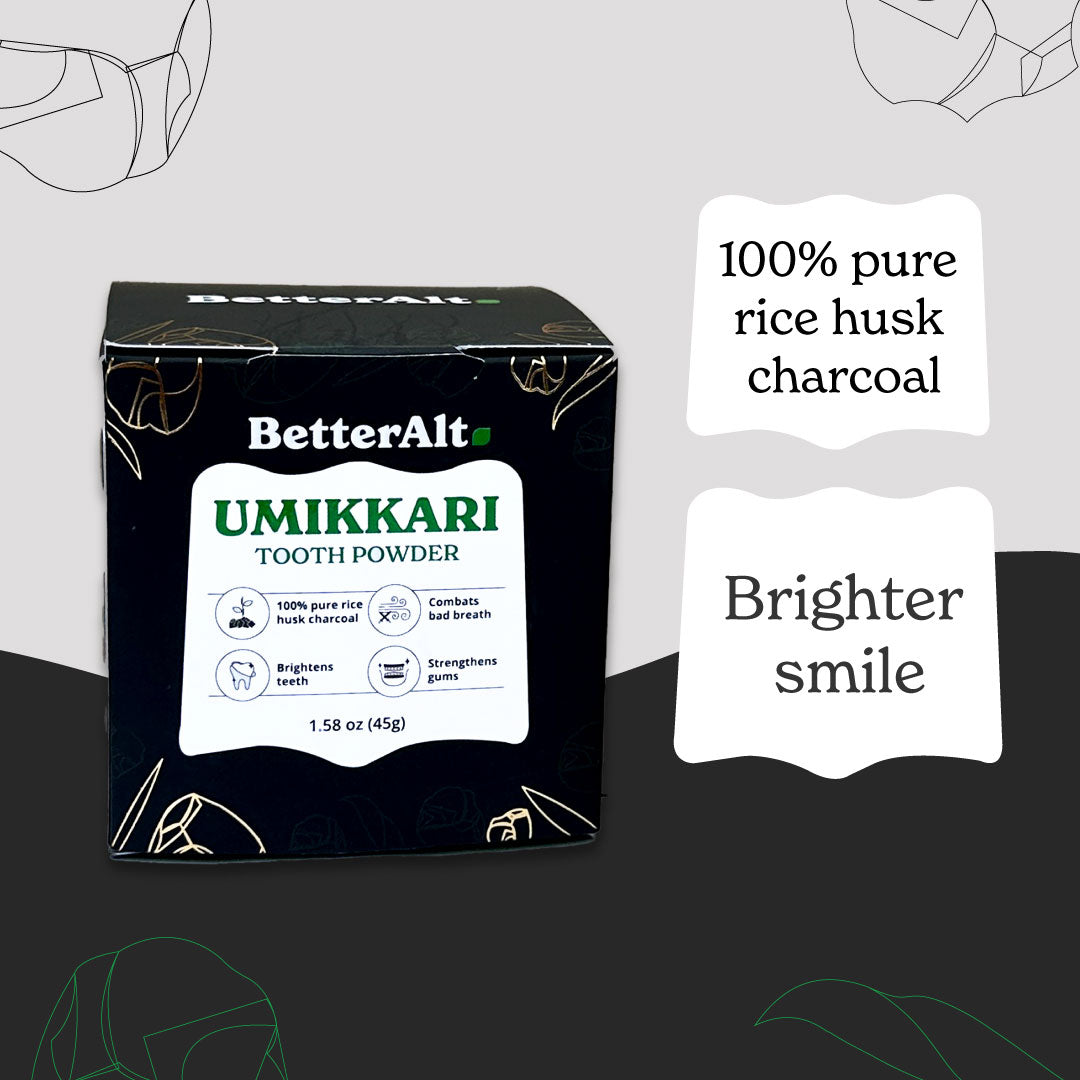 Ummikari Tooth Powder | With Rice Husk Charcoal | For A Brighter Smile