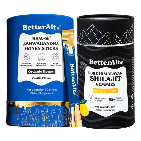 KSM-66 Ashwagandha Honey Sticks + Himalayan Shilajit Mango Gummies