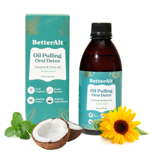 Oral Detox Oil Pulling | With Coconut Oil, Peppermint Oil, Clove Oil | Minty Fresh Breath