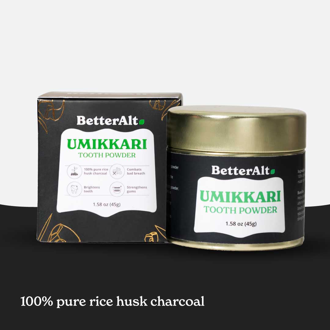 Ummikari Tooth Powder | With Rice Husk Charcoal | For A Brighter Smile